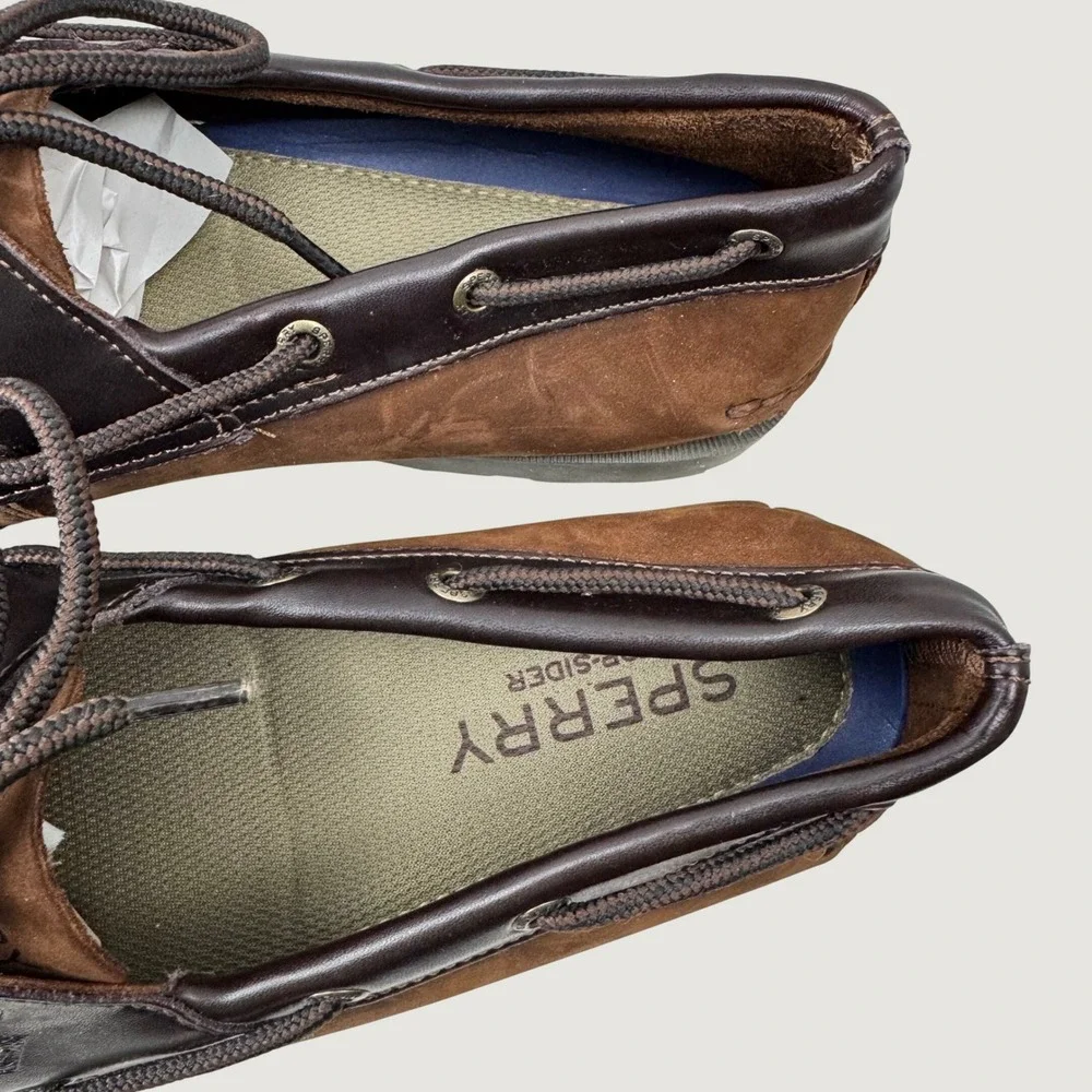 Sperry Top-Sider Boat Shoe Mens 12M Brown Leather Moc Toe 0777896 Nautical